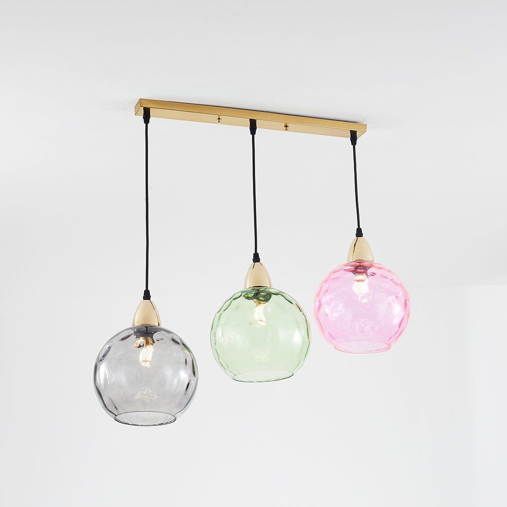 Valentina Design LED Lampada a Sospensione Vetro Ripple Acqua Variopinte Ciondolo Sfera Soggiorno/Camera da Letto
