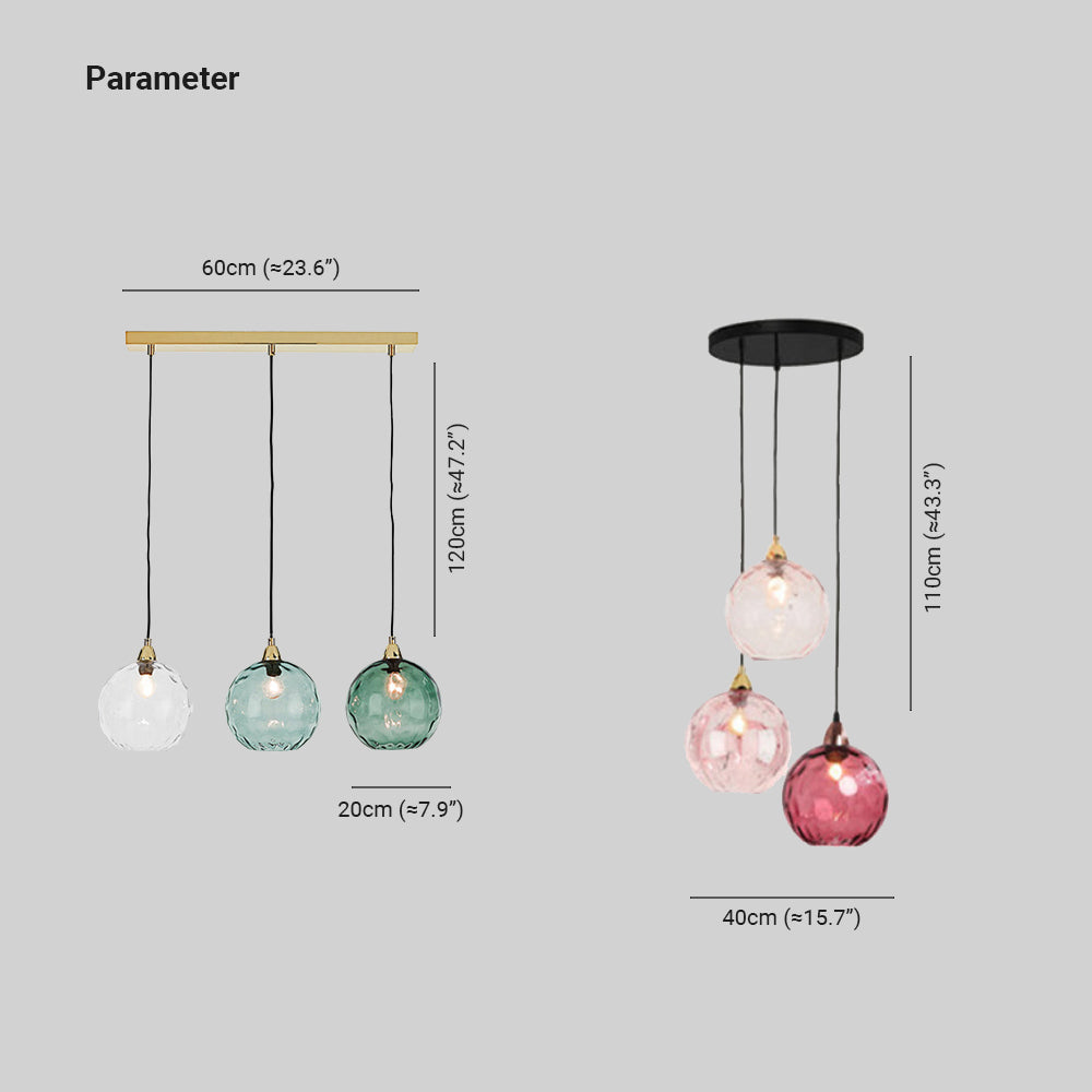 Valentina Design LED Lampada a Sospensione Vetro Ripple Acqua Variopinte Ciondolo Sfera Soggiorno/Camera da Letto