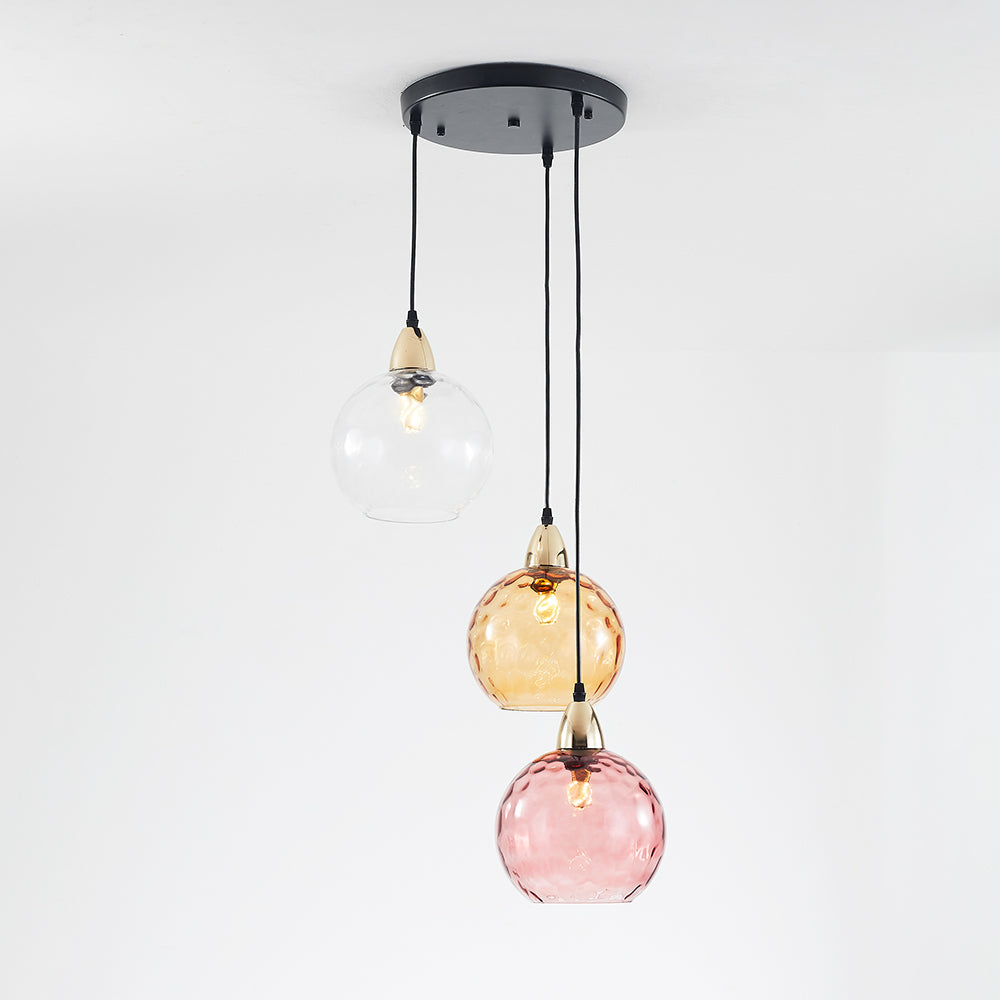 Valentina Design LED Lampada a Sospensione Vetro Ripple Acqua Variopinte Ciondolo Sfera Soggiorno/Camera da Letto