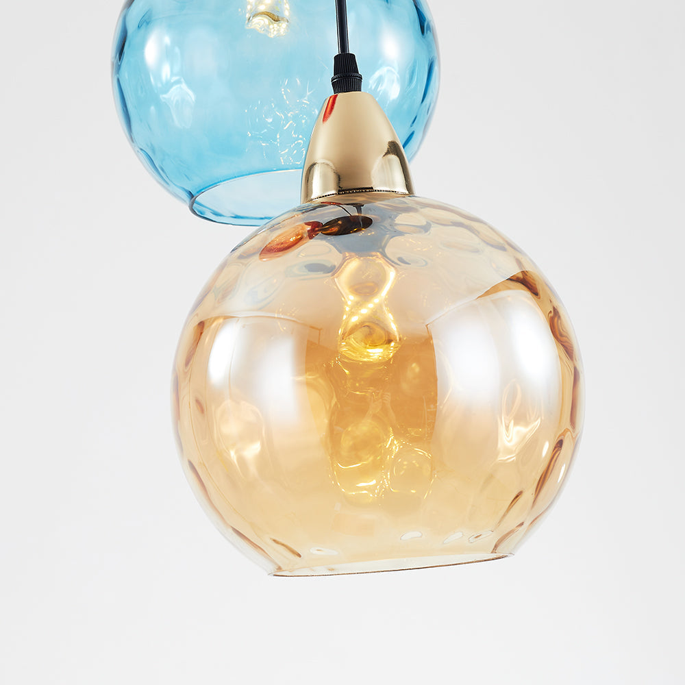 Valentina Design LED Lampada a Sospensione Vetro Ripple Acqua Variopinte Ciondolo Sfera Soggiorno/Camera da Letto