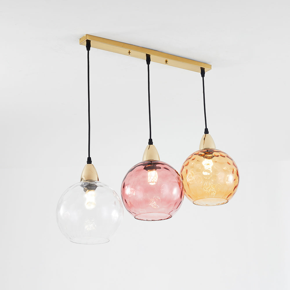 Valentina Design LED Lampada a Sospensione Vetro Ripple Acqua Variopinte Ciondolo Sfera Soggiorno/Camera da Letto