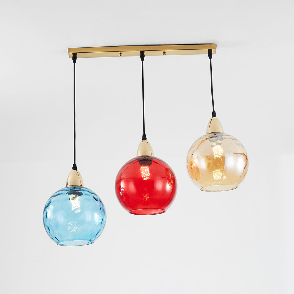 Valentina Design LED Lampada a Sospensione Vetro Ripple Acqua Variopinte Ciondolo Sfera Soggiorno/Camera da Letto