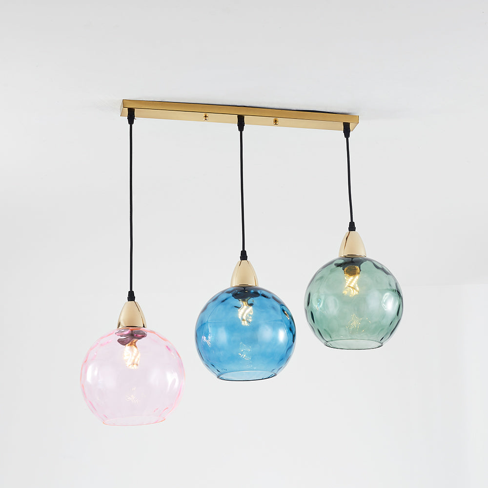 Valentina Design LED Lampada a Sospensione Vetro Ripple Acqua Variopinte Ciondolo Sfera Soggiorno/Camera da Letto