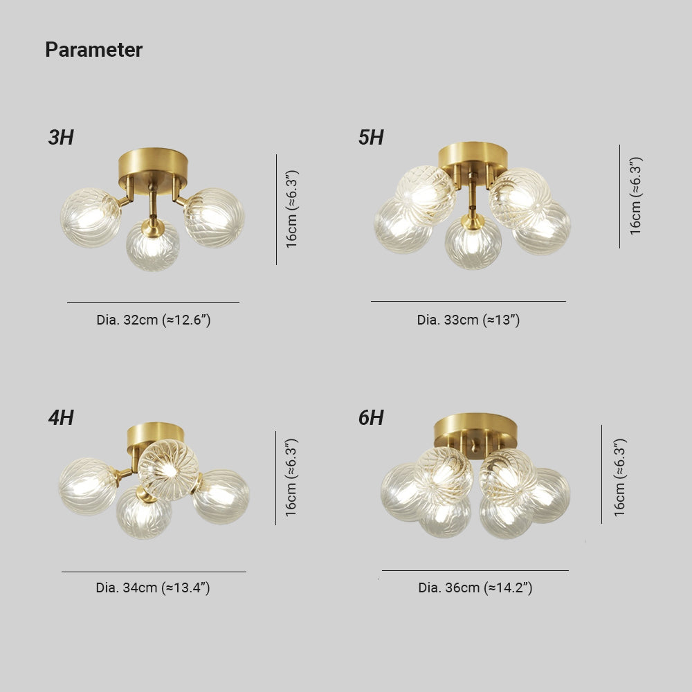 Valentina Moderno LED Nordico Plafoniere Metallo Vetro Trasparente Soggiorno/Camera da Letto