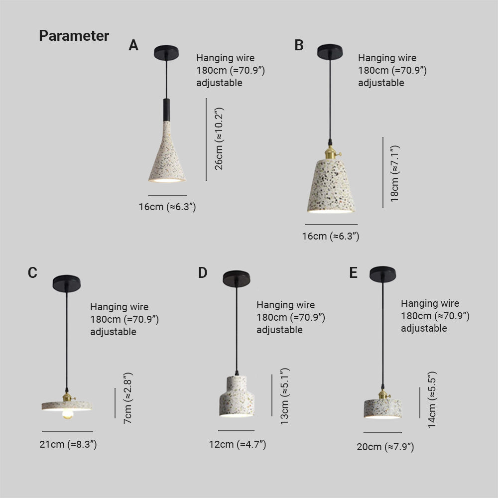 Arisha Moderno Minimalismo LED Metallo Pietra Lampade a Sospensione 5 Stile Soggiorno/Camera da Letto