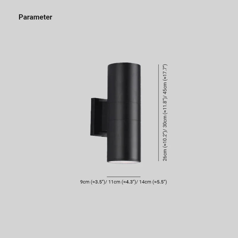 Ray Moderne LED Lampade da Esterno Metallo Nero Doppio-Luci Minimalista