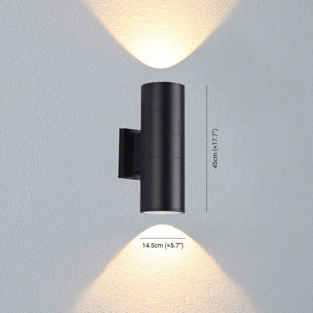 Ray Moderne LED Lampade da Esterno Metallo Nero Doppio-Luci Minimalista