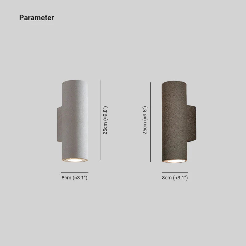 Ray Moderne LED Lampade da Esterno Cilindro Doppio Testa Cemento Nero/Bianco