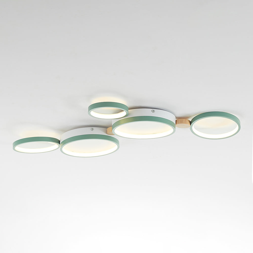 Arisha Minimalismo LED Plafoniera Bianco Rotonda Metallo Legno Soggiorno/Camera da Letto/Sala da Pranzo