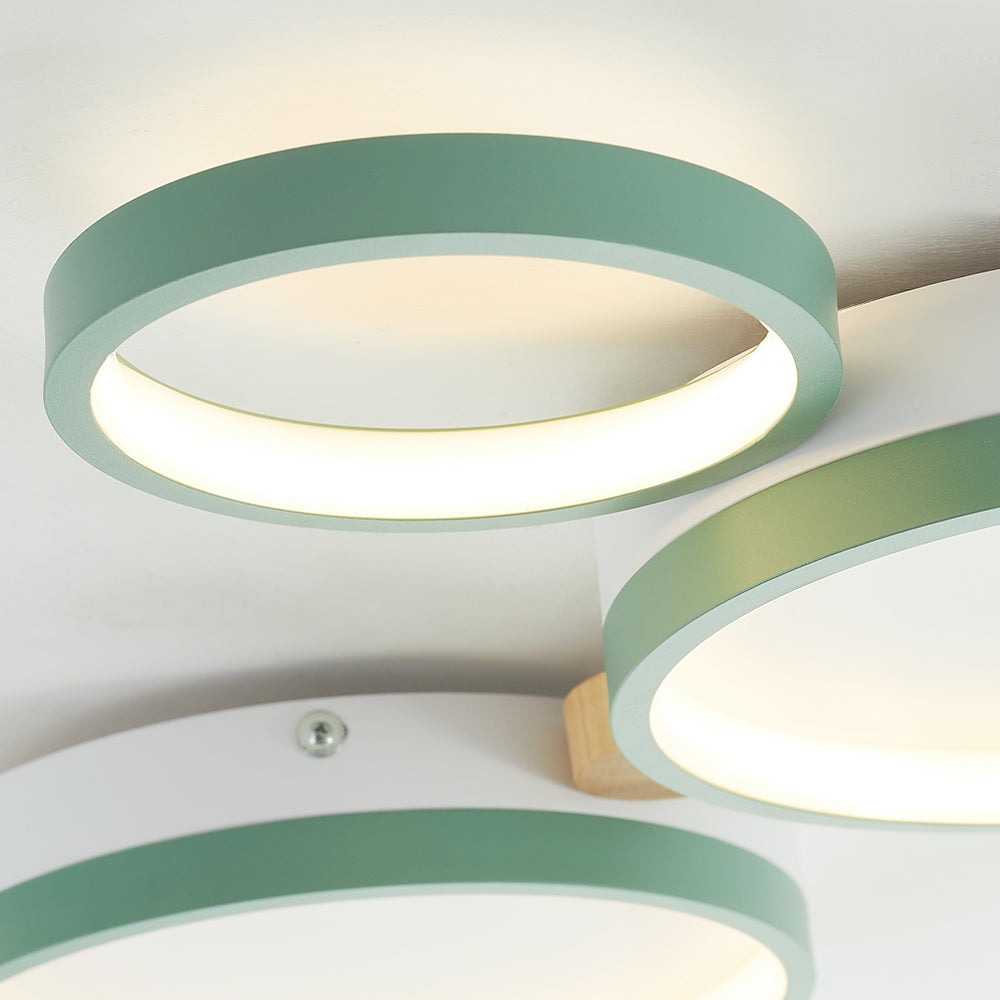 Arisha Minimalismo LED Plafoniera Bianco Rotonda Metallo Legno Soggiorno/Camera da Letto/Sala da Pranzo