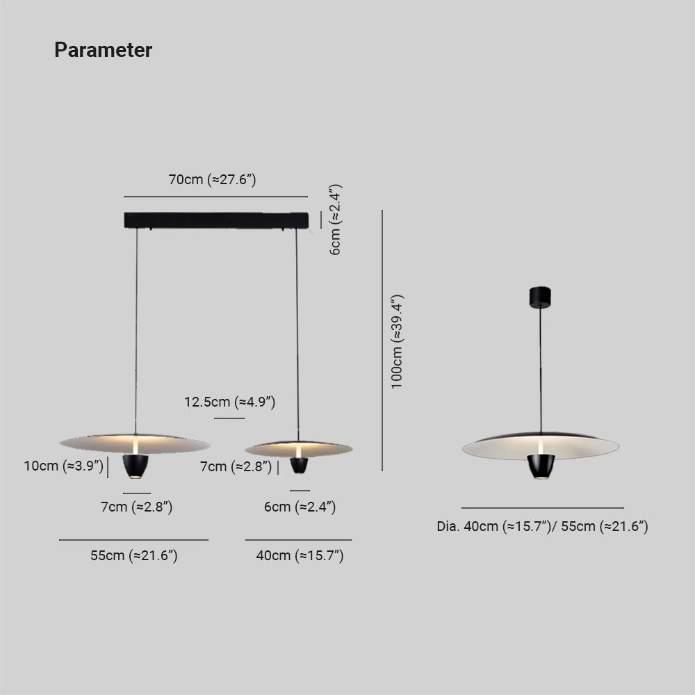 Arisha Moderno LED Lampada a Sospensione Metallo Nera Sala da Pranzo/Soggiorno/Camera da Letto