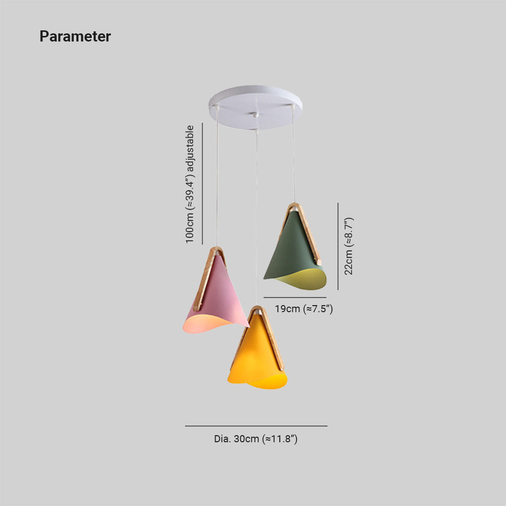 Valentina Moderne LED Legno/Metallo Cono Lampade a Sospensione Soggiorno/Camera da Letto