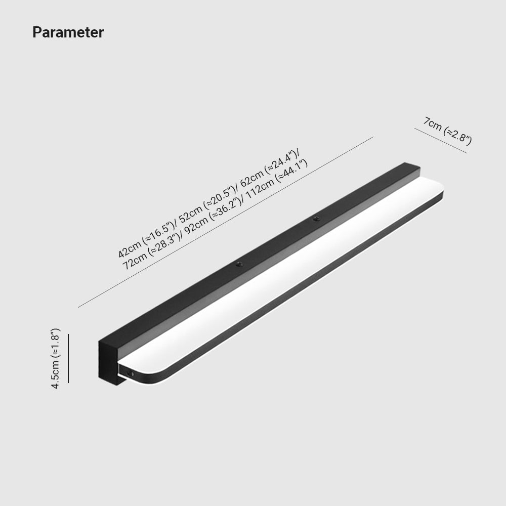 Arisha Moderno LED Applique Faro a specchio Rettangolare