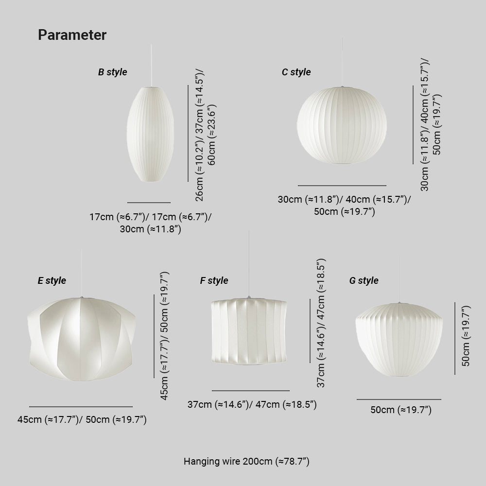 Ritta Design LED Lampada a Sospensione Seta Artificiale Bianco