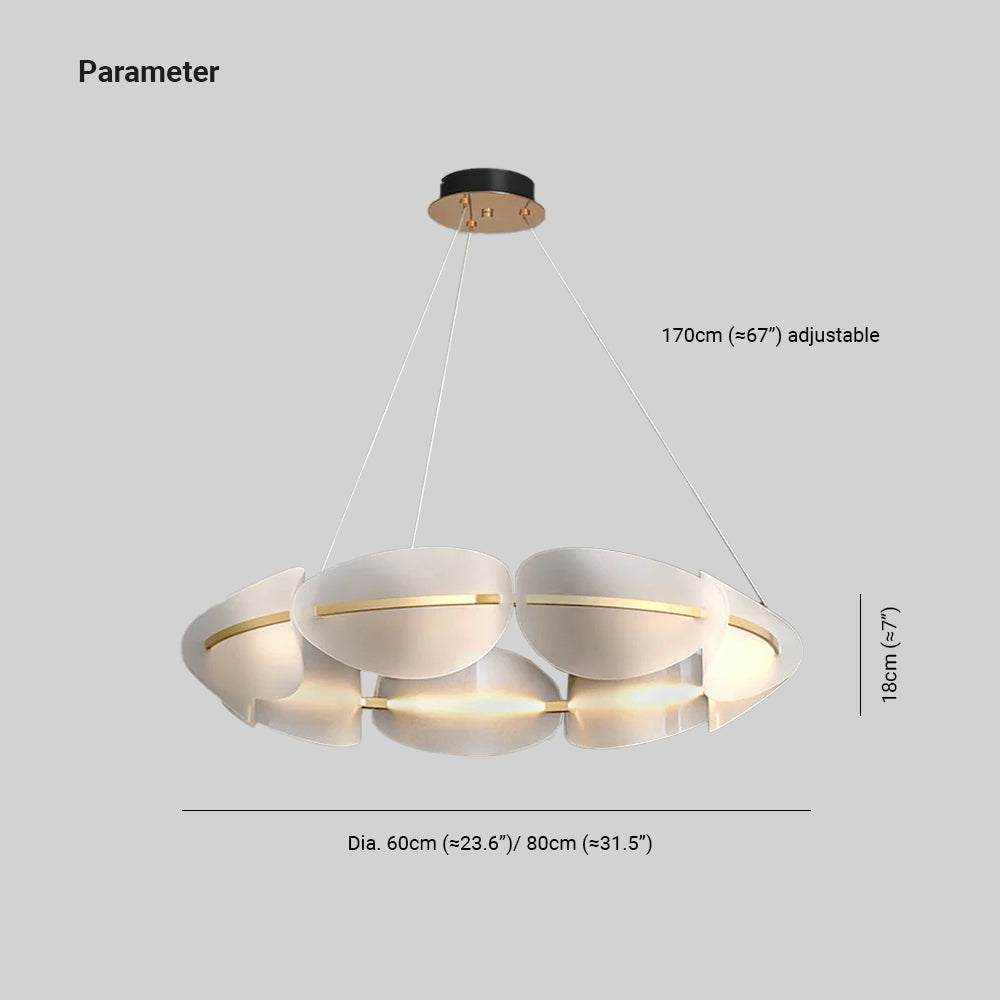 Arisha Lampada a Sospensione Metallo Bianco Anello Moderna