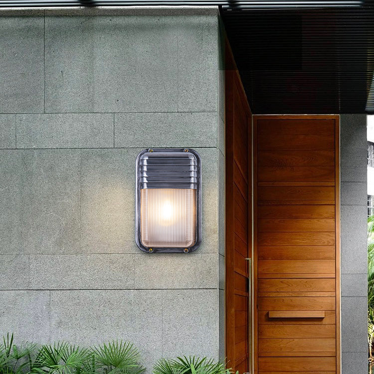 Ray Moderna PC/Vetro Applique Esterno Argento Cortile/Balcone