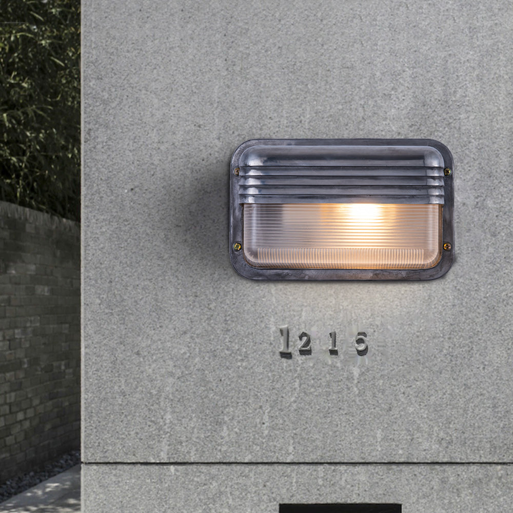 Ray Moderna PC/Vetro Applique Esterno Argento Cortile/Balcone