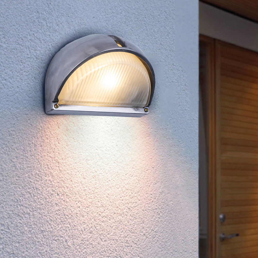Ray Moderna PC/Vetro Applique Esterno Argento Cortile/Balcone
