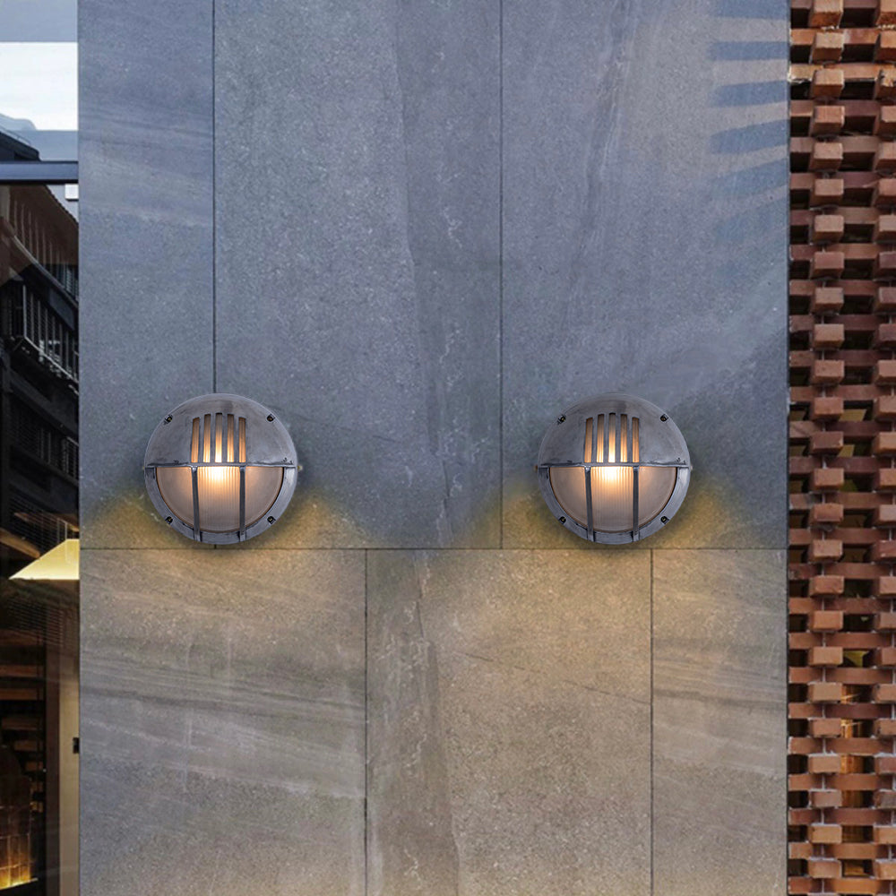 Ray Moderna PC/Vetro Applique Esterno Argento Cortile/Balcone