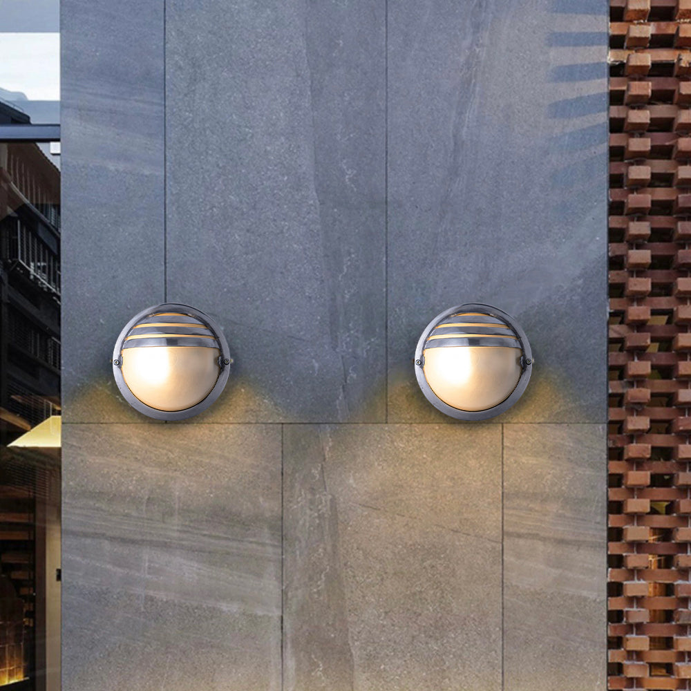 Ray Moderna PC/Vetro Applique Esterno Argento Cortile/Balcone