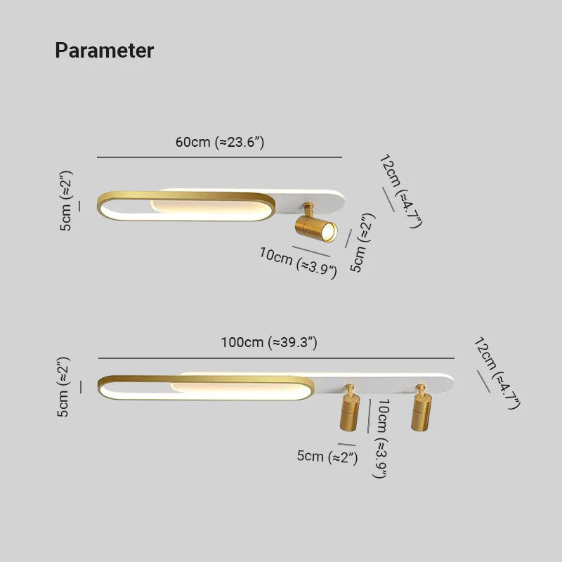 Aim Moderna LED Plafoniera Metallo Nero/Oro Corridoio/Soggiorno/Camera da Letto