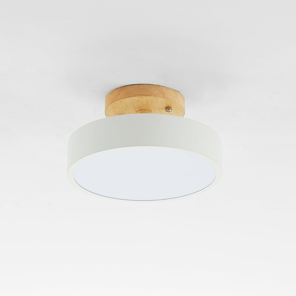 Arisha Moderne Design LED Plafoniere Ingresso Acrilico/Legno Rotonda Legno/Bianco/Rosa/Verde/Grigio