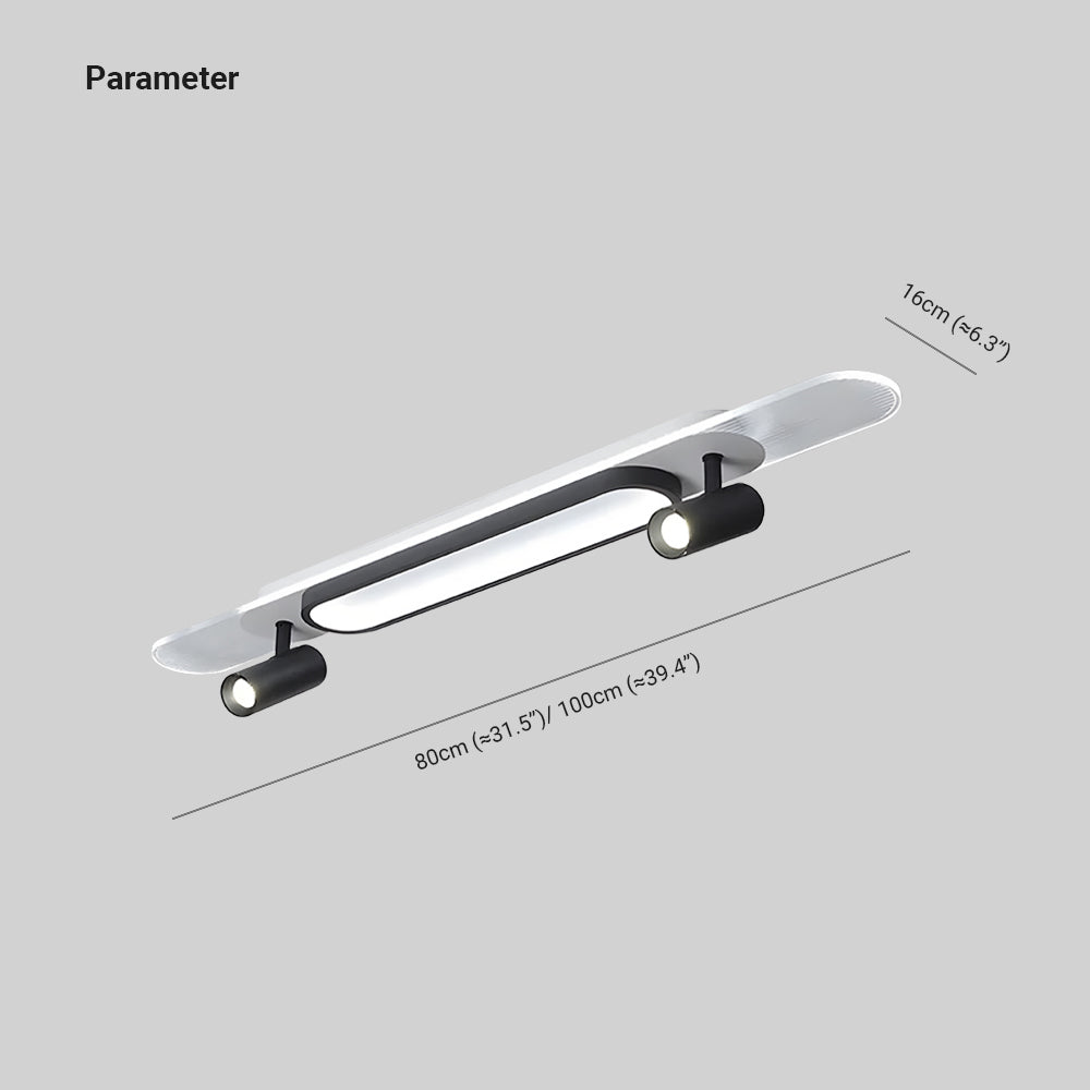 Aim Moderne LED Skateboard Rettangolare LED Plafoniere Metallo/Acrilico Nero/Bianco Soggiorno/Camera da Letto