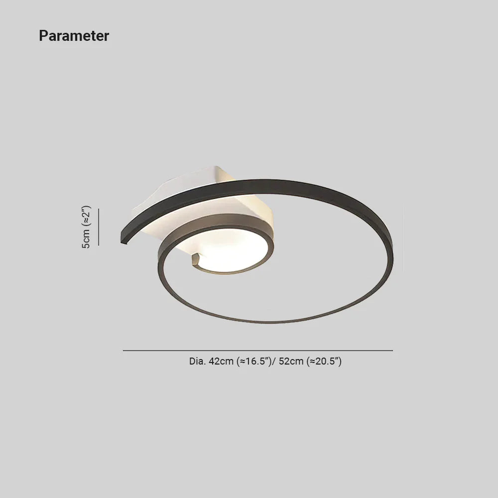 Arisha Moderno LED Spirale Forma Metallo Plafoniere Nero/Bianco Soggiorno/Camera da Letto