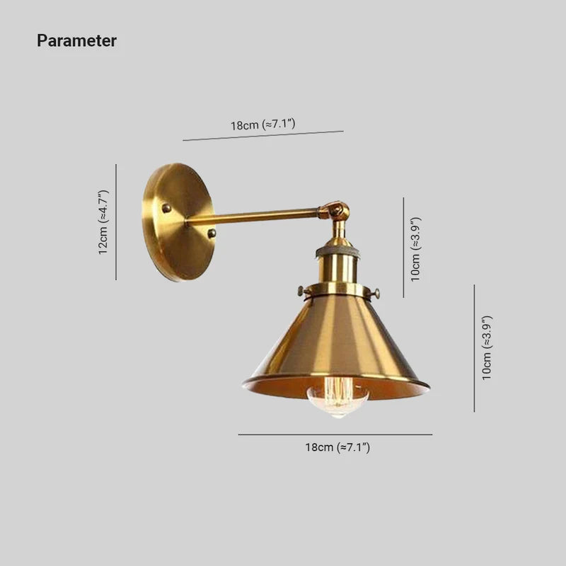 Epoch Industriale Vintage LED Applique Metallo Nero/Oro/Argento Soggiorno/Camera da Letto