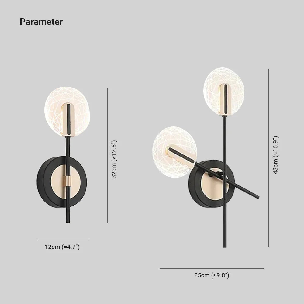 Valentina Design LED Applique Moderno Metallo Acrilico Nero/Bianco Camera da Letto