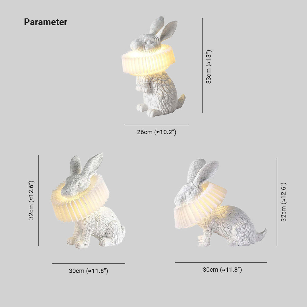 Alice Bellissimo LED Coniglio Lampada da Tavolo Vetro Trasparente Soggiorno/Camera da Letto