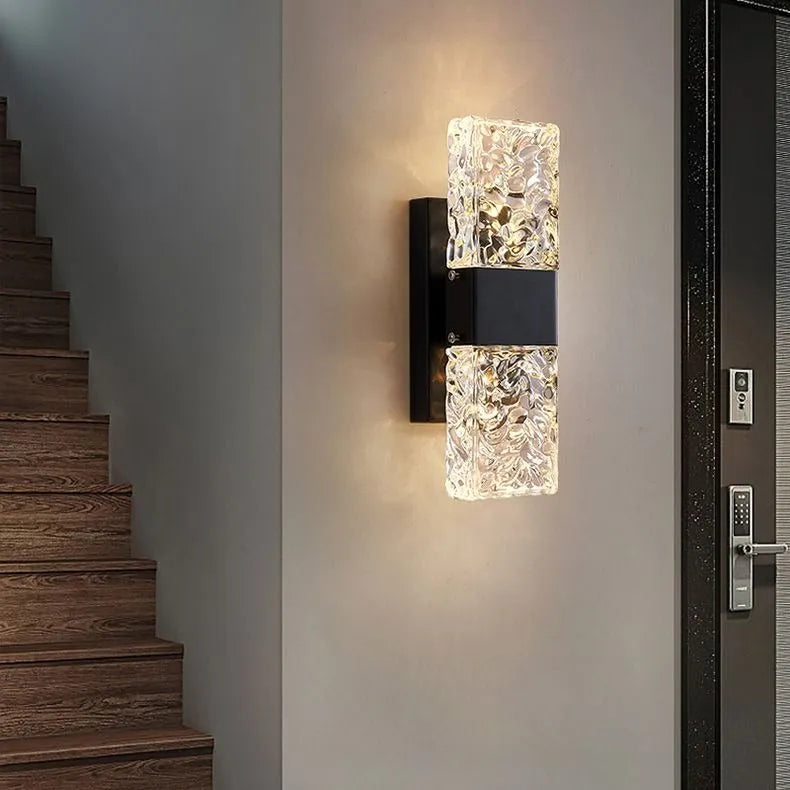 Arisha Moderna LED Trasparente Bellissimo Applique Metallo Acrilico Oro Rettangolare Soggiorno/Camera da Letto