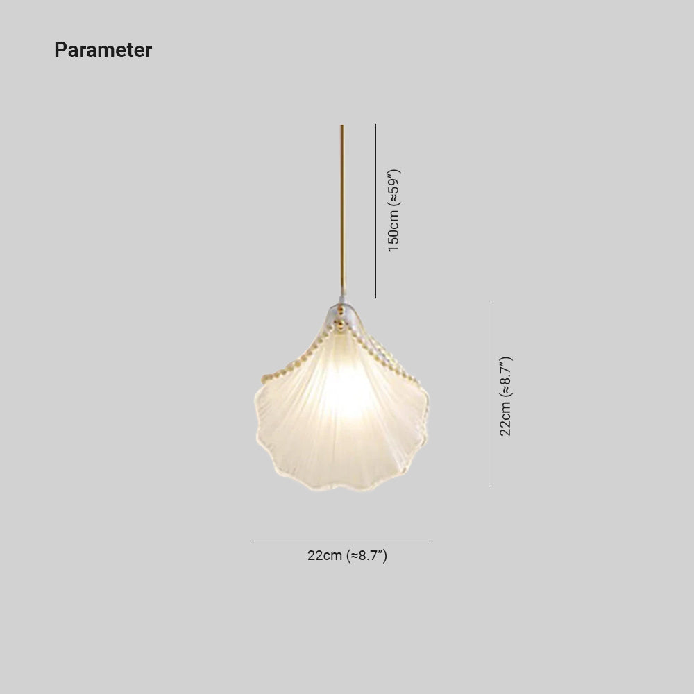 Kristy Bellissimo LED Lampada a Sospensione Metallo/Acrilico Art Déco Bianco Conchiglia di Perle Soggiorno/Camera da Letto
