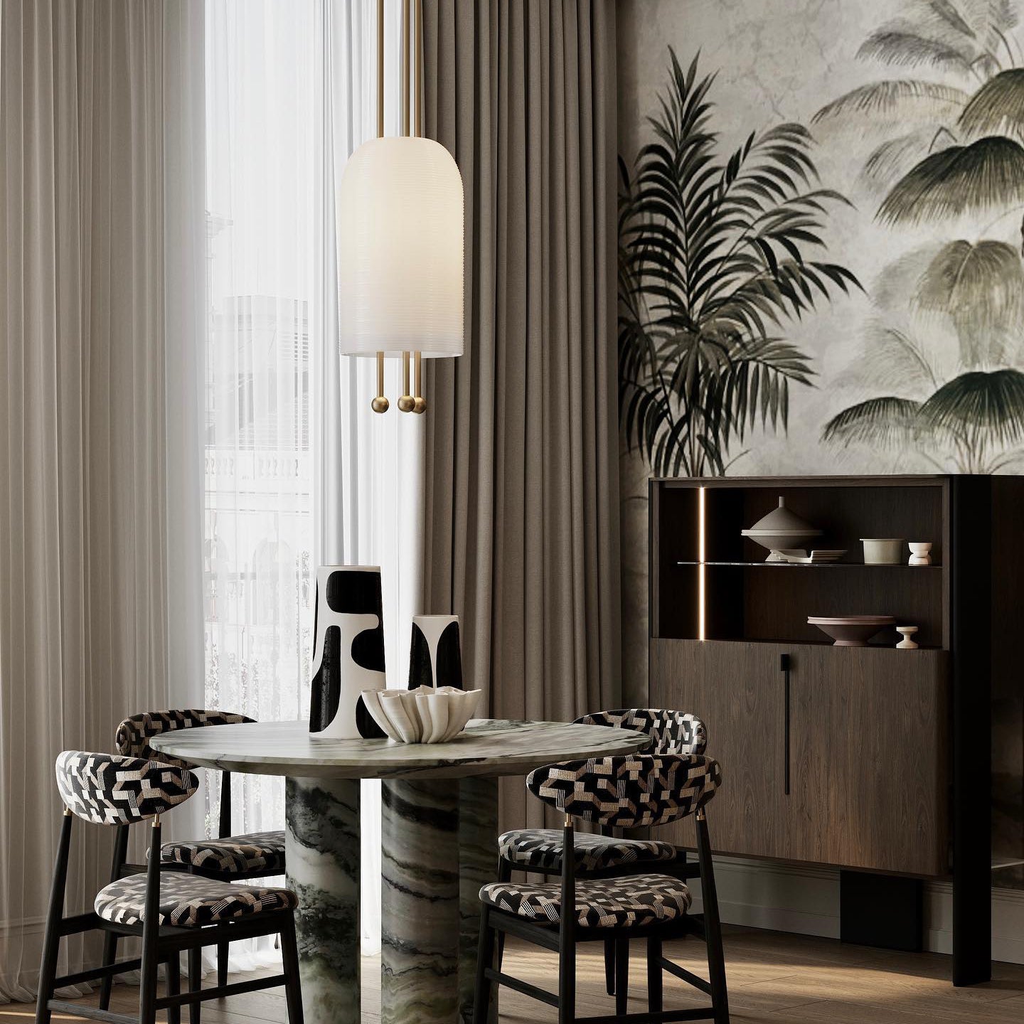 Ucaryra Premium Elegance Metal Glass Lantern Pendant Lamp - Lamp Copper