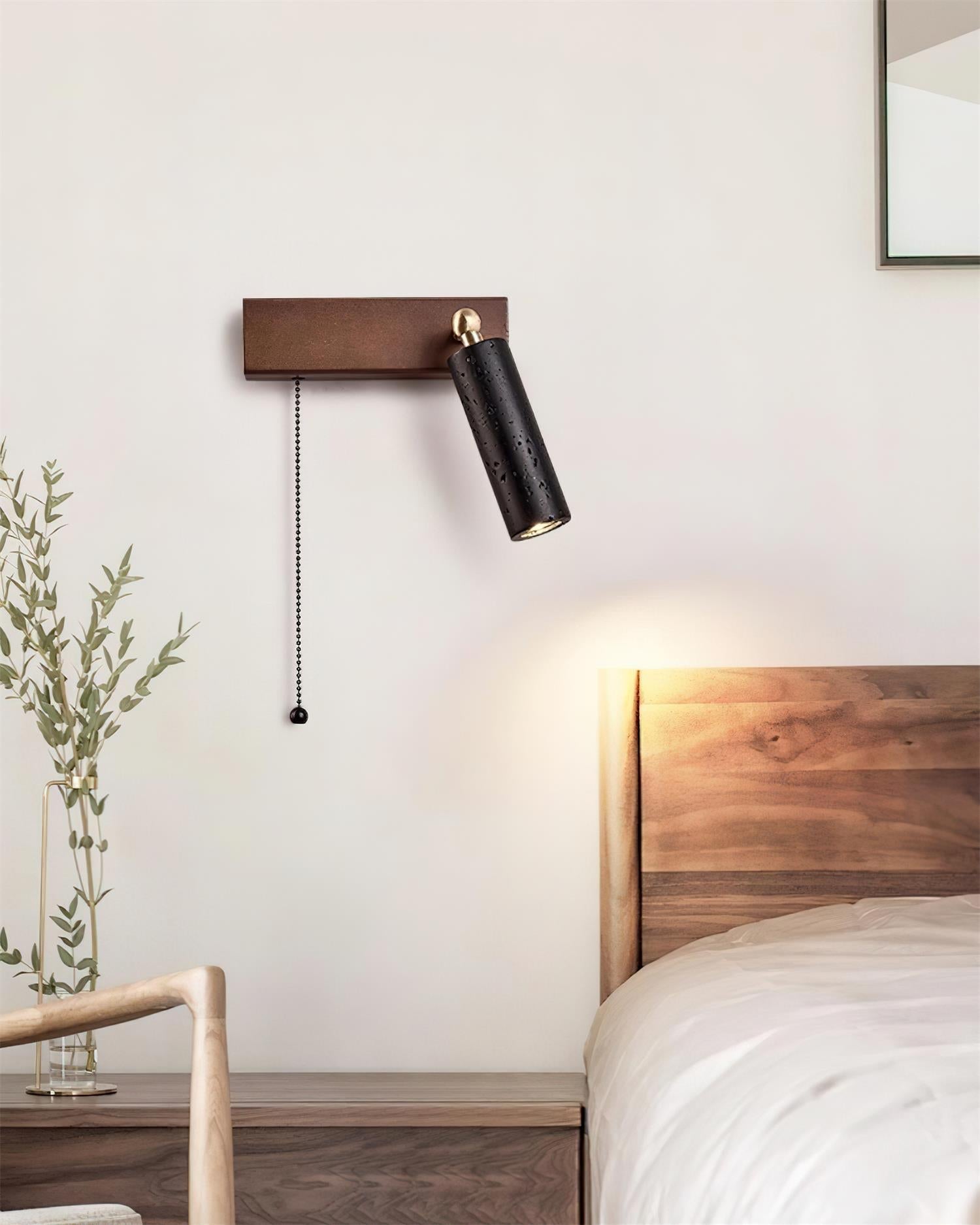 Ritta Wall Lamp Black Travertine Spotlight - Letslighting