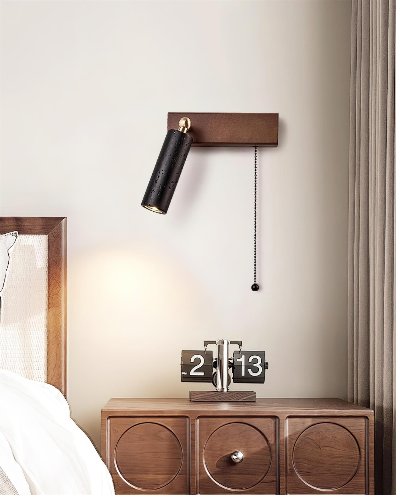 Ritta Wall Lamp Black Travertine Spotlight - Letslighting