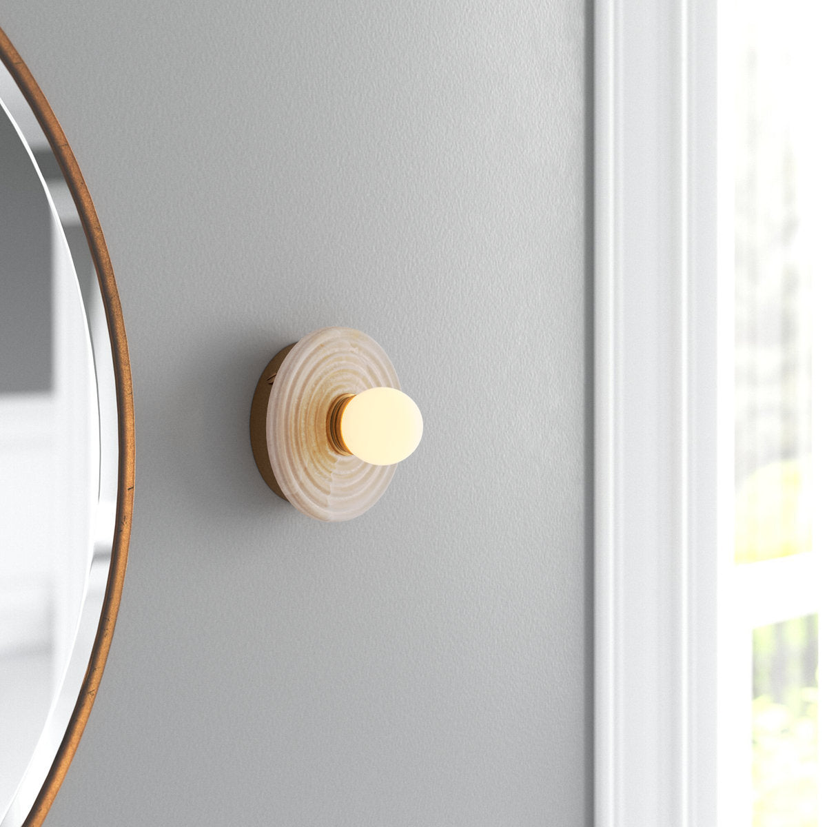 Syraean Modern Minimalist Alabaster Glass Wall Lamp - Lamp Copper