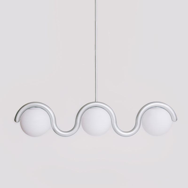 Aria Lampadario Lineare Rosso e Argento