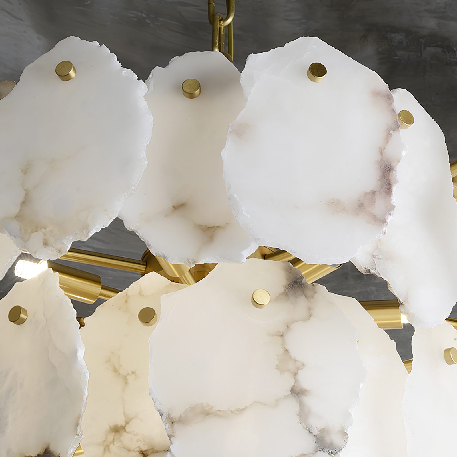 Leon Alabaster Chandelier Layered Stone Slices - Letslighting