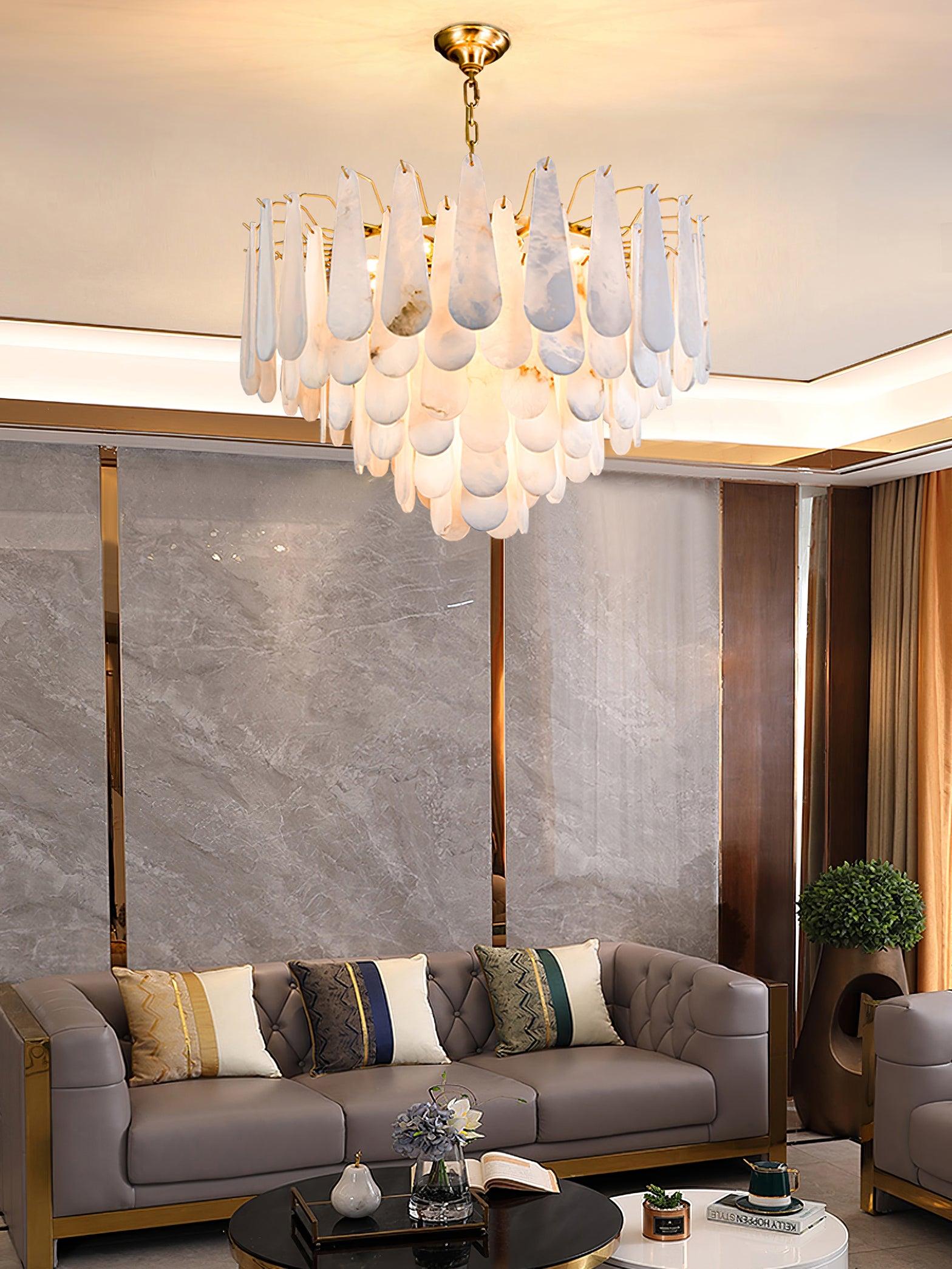 Ucararae Teardrop Alabaster Chandelier - Neutralighting