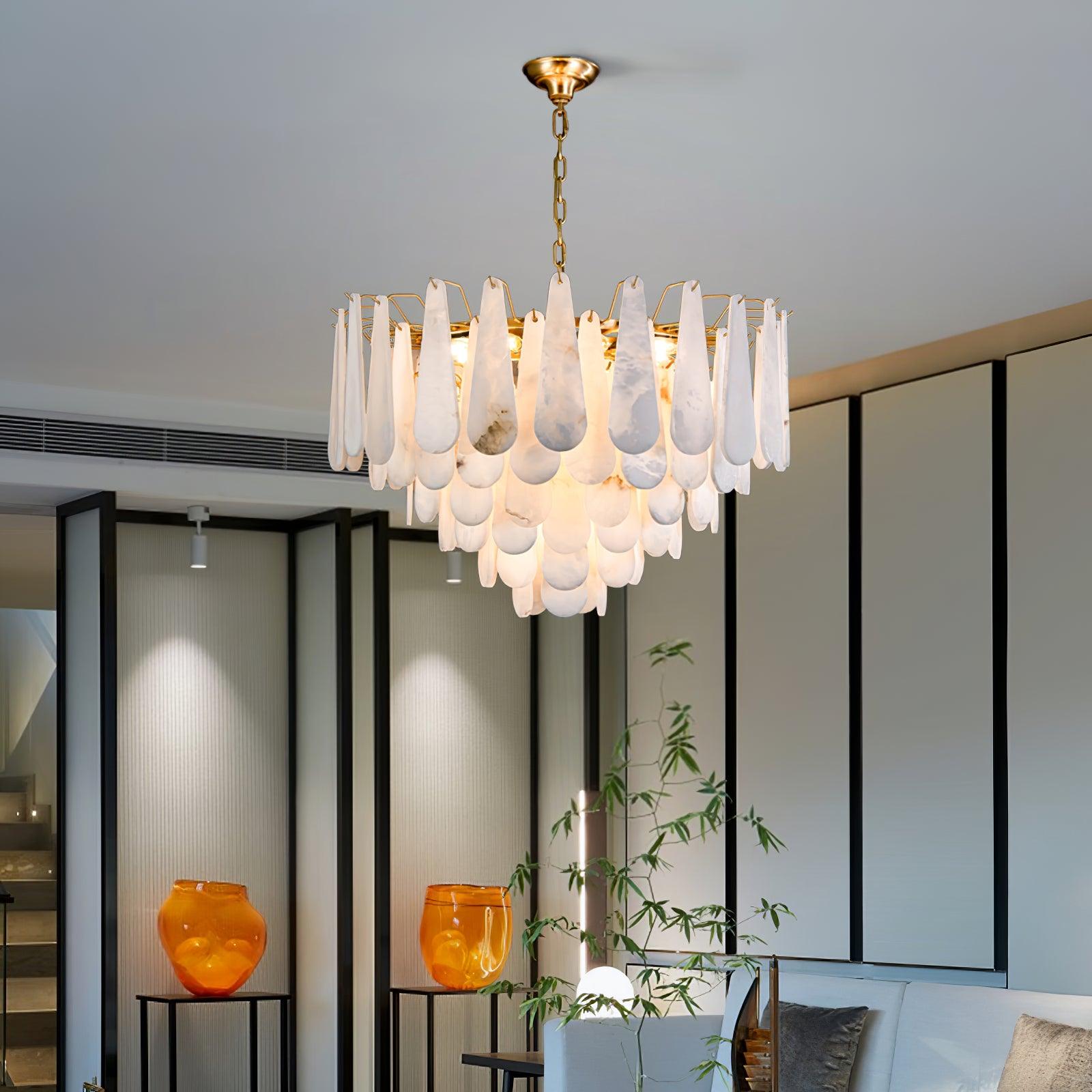 Ucararae Teardrop Alabaster Chandelier - Neutralighting
