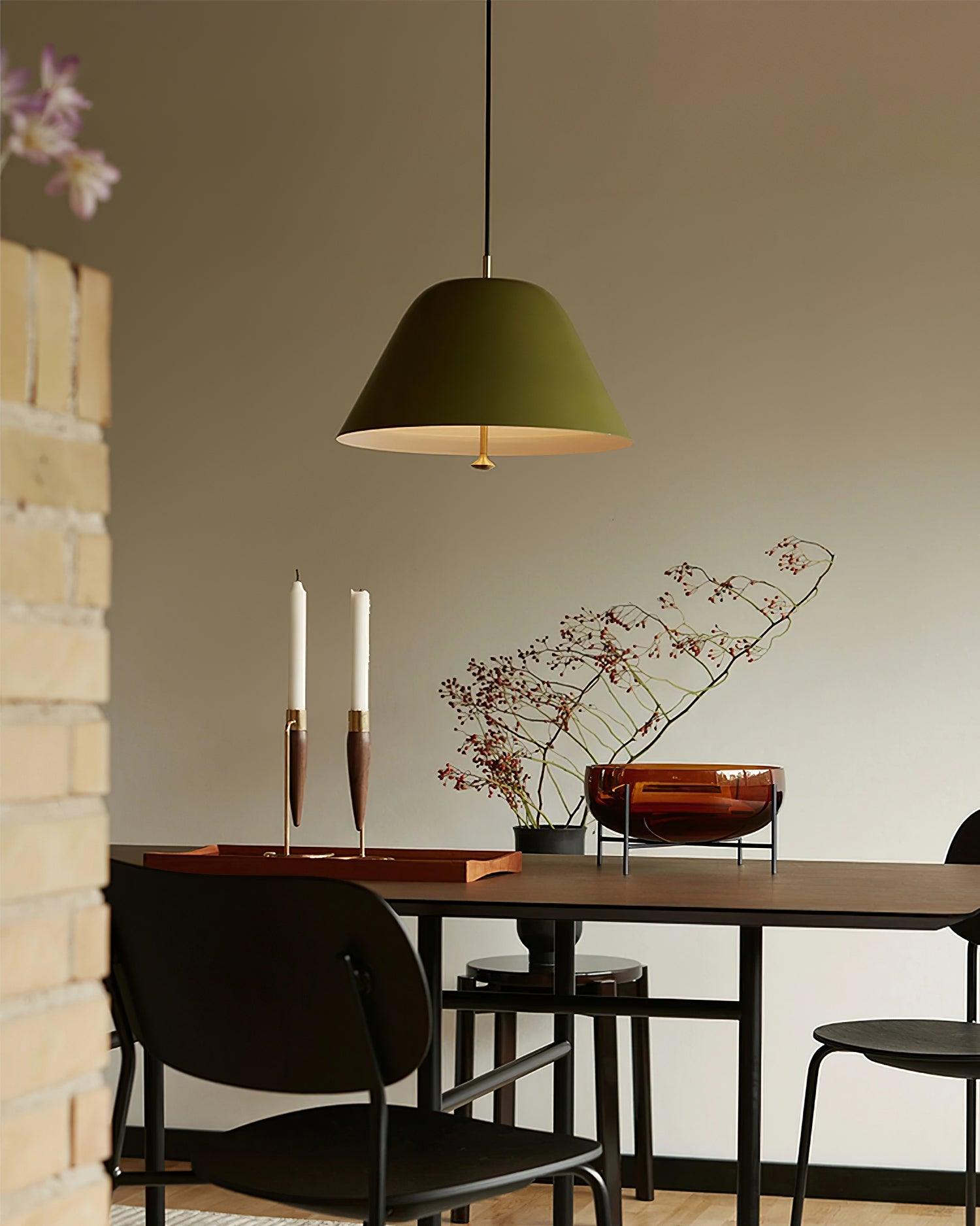 Pendant Lamp Modern Metal Shade in Green and White Minimalist - Letslighting
