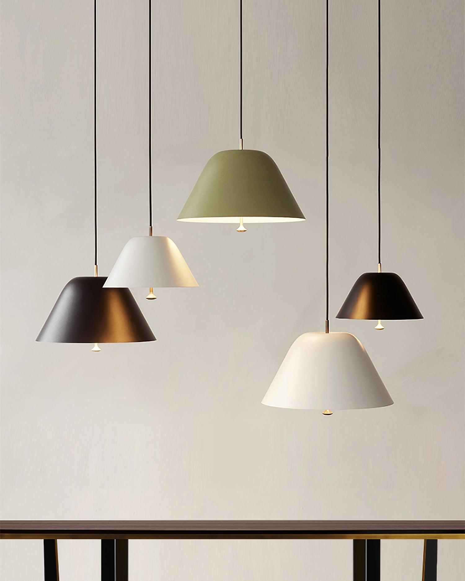 Pendant Lamp Modern Metal Shade in Green and White Minimalist - Letslighting