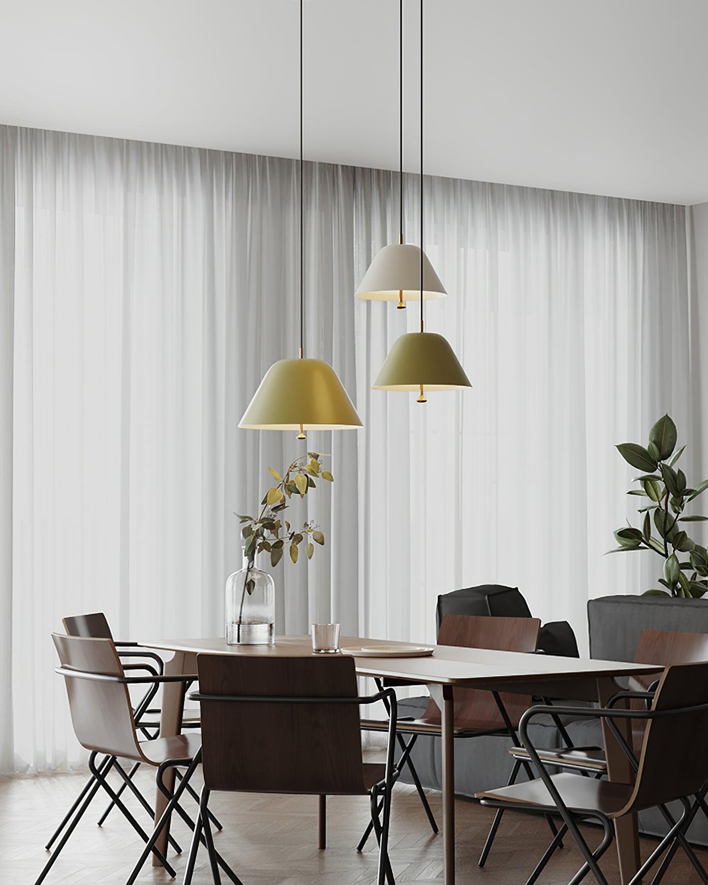 Pendant Lamp Modern Metal Shade in Green and White Minimalist - Letslighting