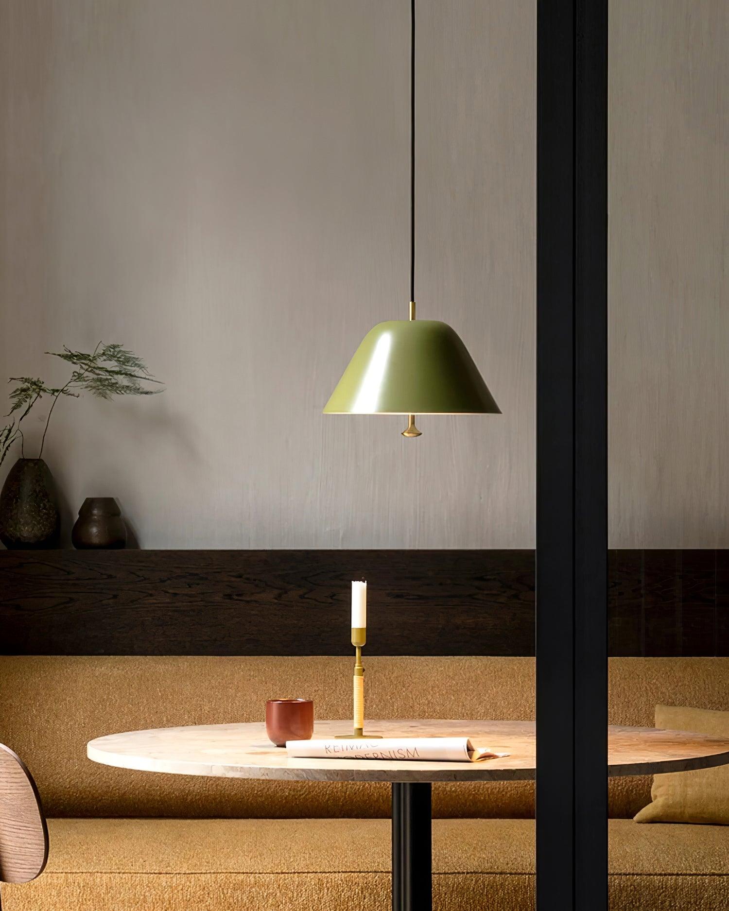 Pendant Lamp Modern Metal Shade in Green and White Minimalist - Letslighting