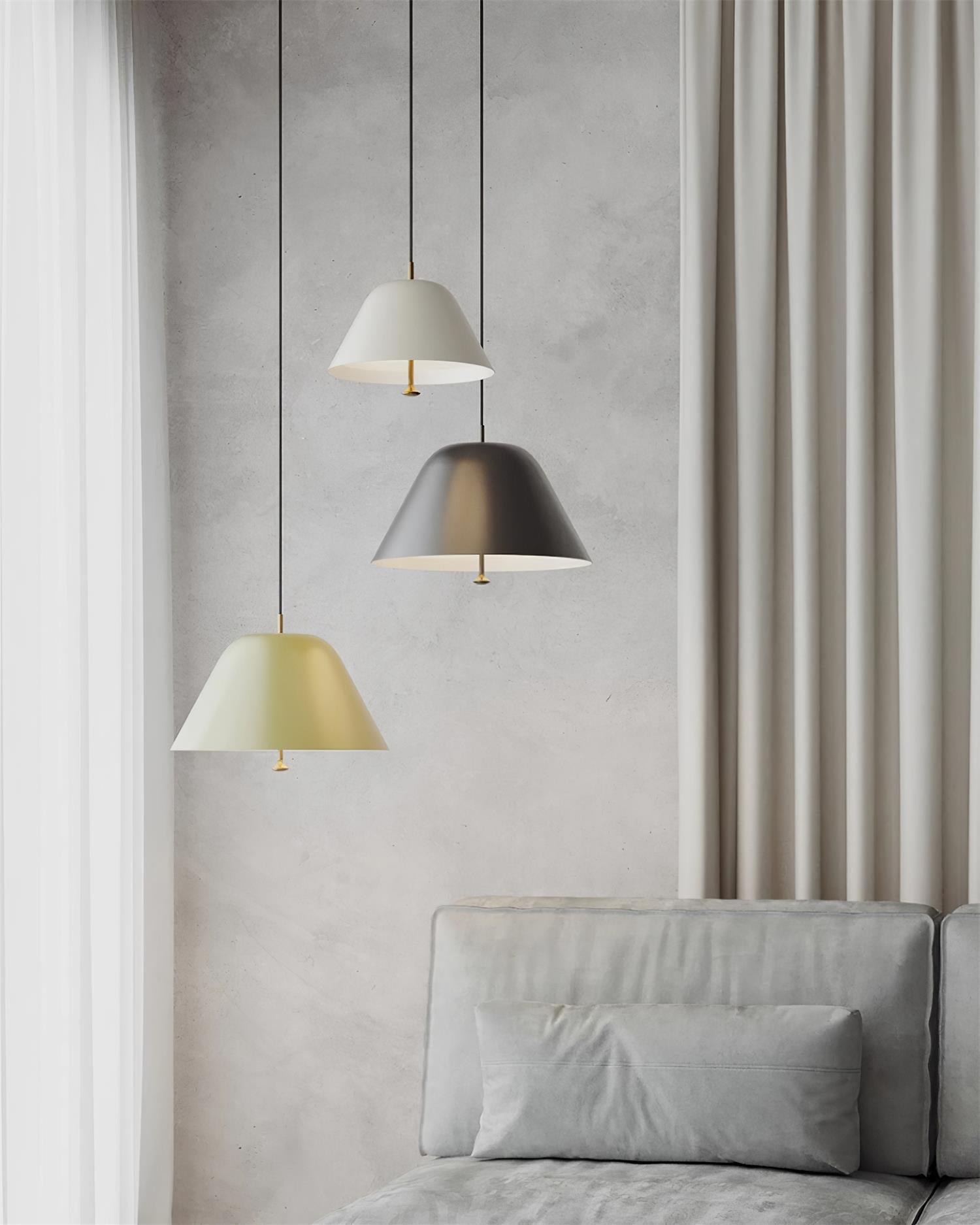 Pendant Lamp Modern Metal Shade in Green and White Minimalist - Letslighting