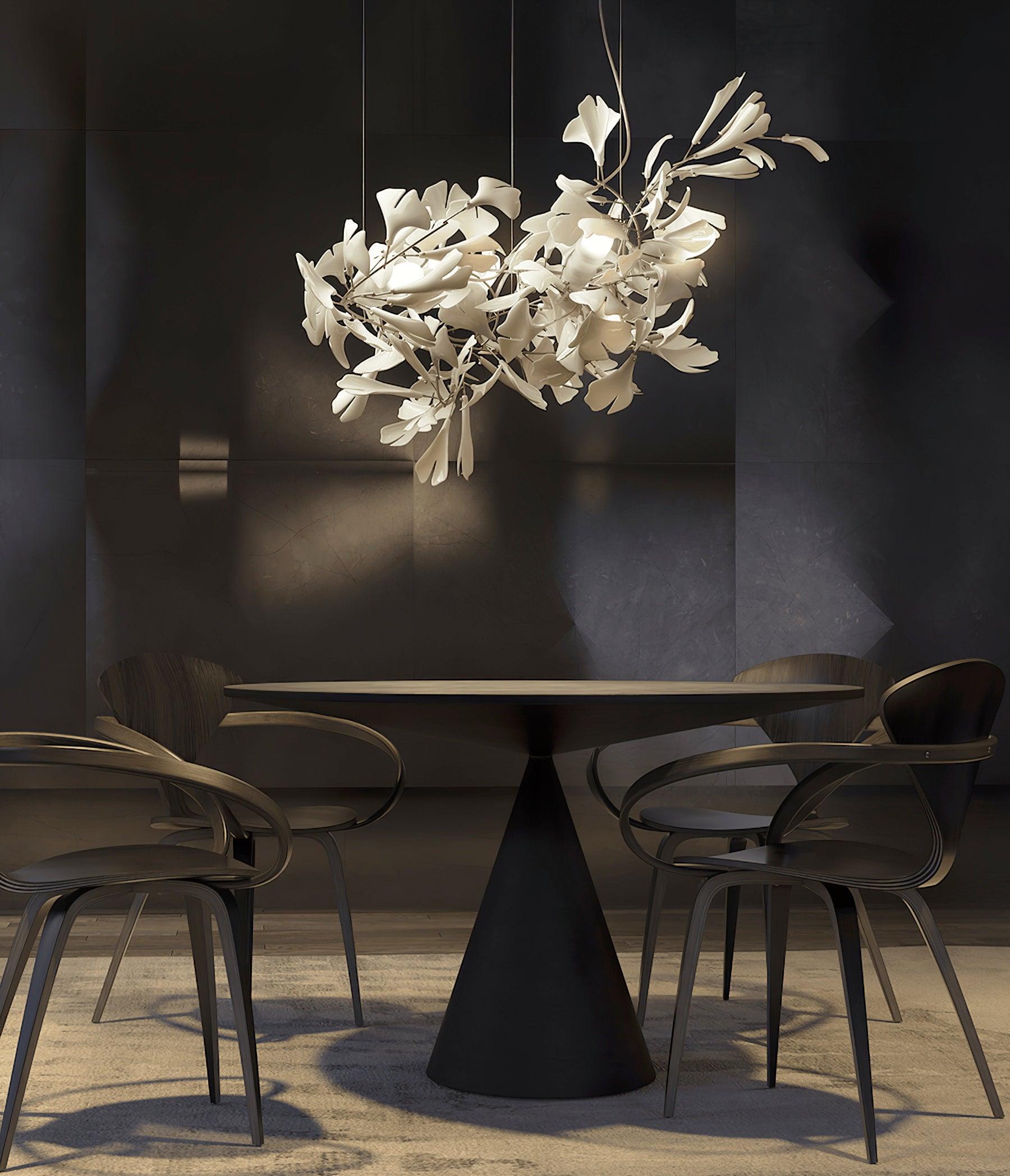 Olivia Ceramic Gingko Leaf Chandelier Organic Curves - Letslighting