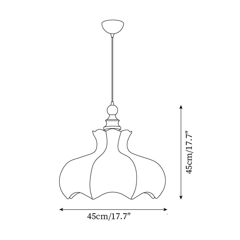 Pendant Lamp Metal and Wood Fabric Vintage Floral Elegant - Letslighting