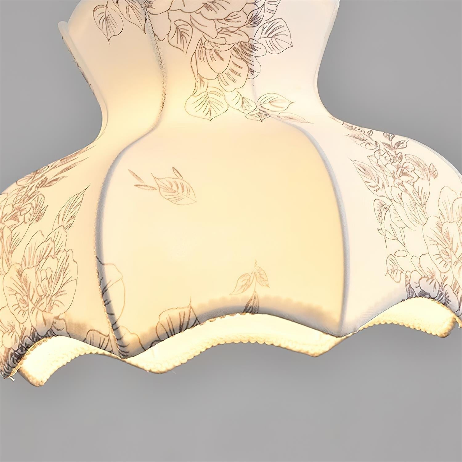 Pendant Lamp Metal and Wood Fabric Vintage Floral Elegant - Letslighting