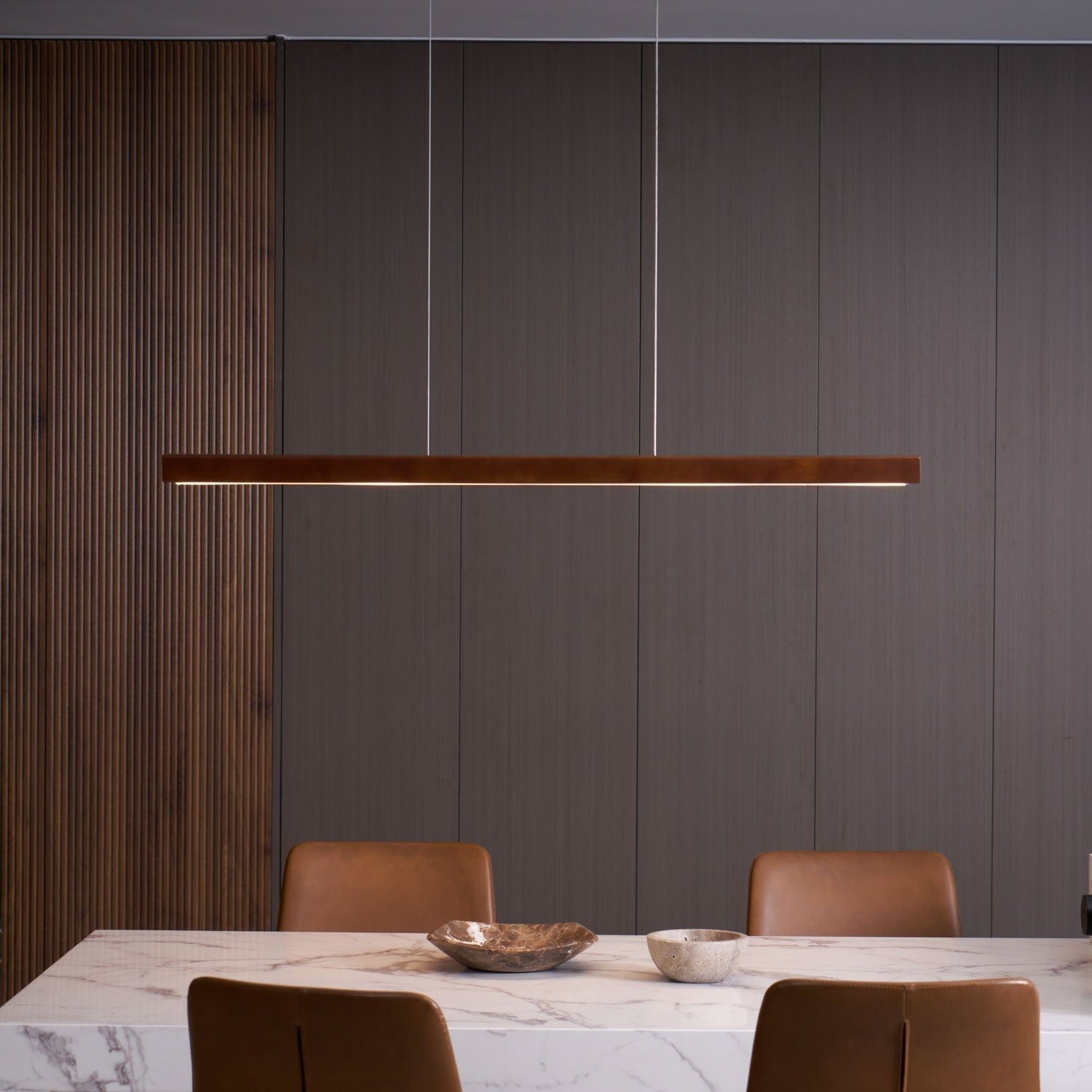Linear Wooden Pendant Light - Blowlighting